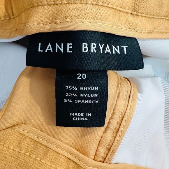 Lane Bryant Womens Straight Pants Size 20 Plus Tan Office Travel Pockets Stretch - Picture 6 of 8